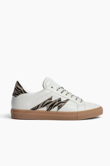 NEW ZADIG & VOLTAIRE zebra sneaker in white - Picture 1 of 3